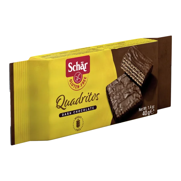 Quadritos - čokoládové oplatky v hořké čokoládě, 40g